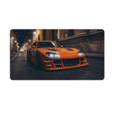 Imagem de Tapete de mesa laranja JDM Car Rx7 Street Speed Desk Tapete de mouse pad antiderrapante grande material de escritório tapete de mesa de borracha impermeável para escritório jogo casa 40 x 75 cm