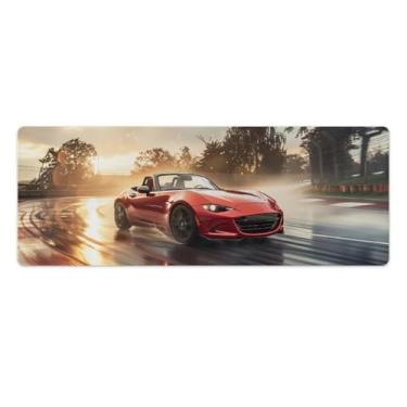 Imagem de HouLaiZhe Drift JDM Mx5 Cool Large Gaming Mouse Pads Tapete de Mesa Base de Borracha Antiderrapante Laptop Acessórios de Computador Suprimentos Bloco de Escrita para Escritório Casa 30 x 80 cm