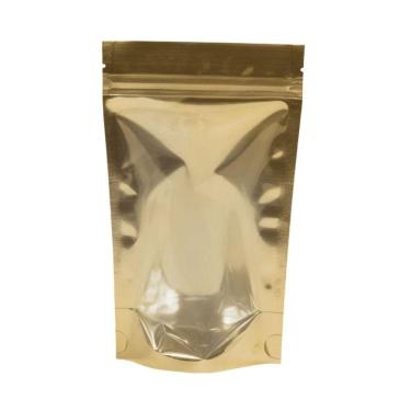 Imagem de Saco Zip Lock Transparente Dourado Lembrancinha