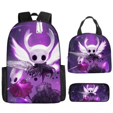 Imagem de Mochila Hollows Knights Anime School com lancheira e bolsa de lápis