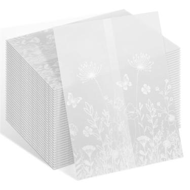 Imagem de 50 envelopes de vidro 19 x 13 cm translúcidos para carimbos, envelopes transparentes autovedantes, mini envelopes para sementes, cartão de coleta de moedas e selos