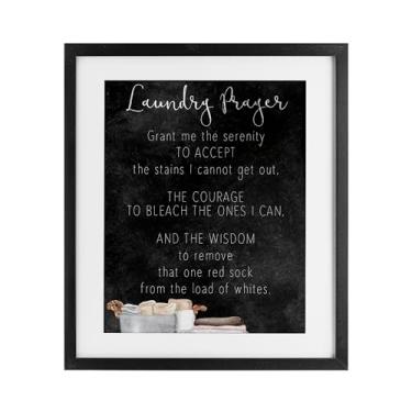 Imagem de Stupell Industries Accept The Stains Laundry Prayer Impressão emoldurada preta sob vidro, design de Kim Allen, 16 x 13