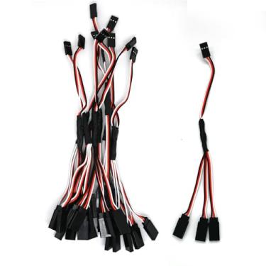 Imagem de 10PCS RC Servo Y Extension Cable 3-Pin Male to 3 Female Y Harness Splitter, 200mm Servo Extension Wire Compatible with JR Futaba JST for RC Car Airplane Helicopter