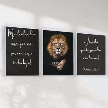 Imagem de Quadro Decorativo Trio Leão De Judá e Frases