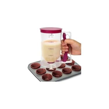 Imagem de Dispenser Dosador de Massas, 900ml, Acrílico e Plástico, 18,5x16x10cm, Transparente, para Panquecas, Waffles e Crepes