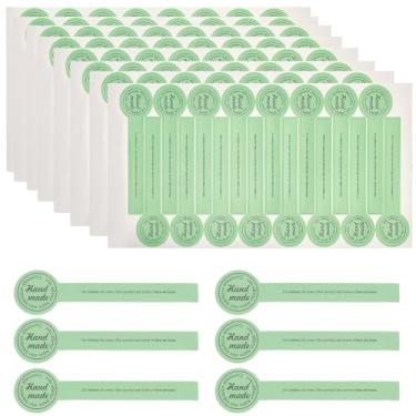 Imagem de SOFPLATE 20 folhas, 320 peças, adesivos invioláveis, etiquetas de alimentos feitas à mão, 10 x 2,5 cm, autoadesivos, longos, feitos à mão, embalagem para panificação, garrafa de conservas, etiqueta de
