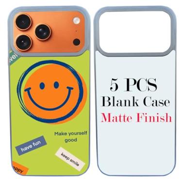 Imagem de JUSTRY 5 peças de capa de telefone em branco de sublimação capas de celular compatíveis com iPhone 17 Pro Max, 6,9 polegadas, fácil de sublimar faça você mesmo, capa móvel 2 em 1 2D macia TPU +