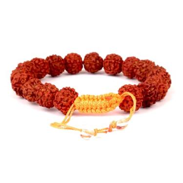 Imagem de Rudra Empire Rudraksha Pulseiras elásticas para meditação de ioga com pedras preciosas naturais para homens e mulheres para presente de Natal e Dia dos Namorados