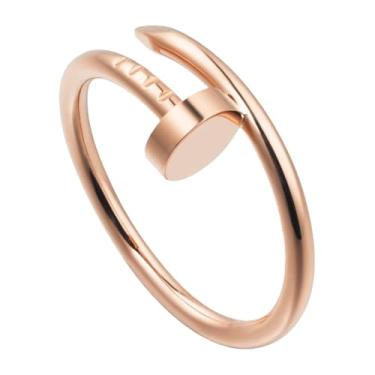 Imagem de Necirhuk Anel masculino Love Stacking, joia moderna de latão banhado a ouro 18 quilates, casamento, aniversário, presente de casamento, presente de casamento, dia dos namorados, melhor presente para