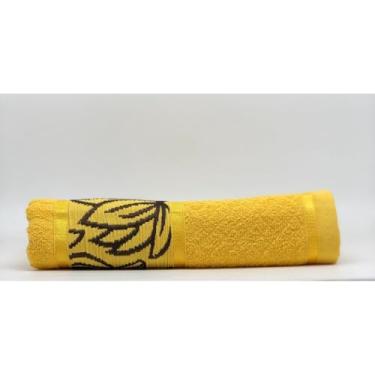 Imagem de Toalha de Banho Jacquard 75x150cm - Algodão Grossa Felpuda Alta Absorção e Toque Macio - Ideal para Banho e Rosto (Amarelo)