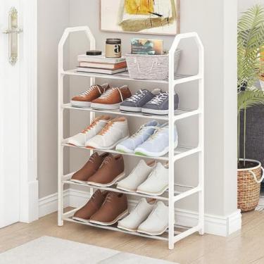 Imagem de Sapateira 4/5 Andares Organizador de Sapatos Tênis 8/10 Pares Desmontável Multiuso para Sapatos, Livros e Brinquedos(5 ANDARES BRANCO 1PCS)