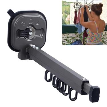 Imagem de Rack de Secagem Roupas Plegável para Parede em Liga Alumínio Reutilizável Retrátil com Cupula Sucção Superfícies Lisas Internas Economia Espaço