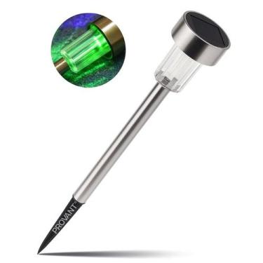 Imagem de Luminaria Solar RGB de Jardim Balizador Prata Espeto Chão Quintal - No