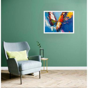 Imagem de Quadro Decorativo Borboleta Painel Azul - 50X70Cm