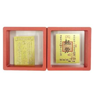 Imagem de Cartão de Talismã da Riqueza Feng Shui – Amuleto de folha dourada autêntico chinês do Deus da Riqueza, 2 peças para atrair prosperidade e abundância, carteira e telefone