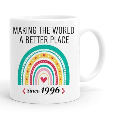 Imagem de PEJAFAN Presentes de aniversário de 30 anos canecas de café - Fabulosos presentes de 1996 para mulheres e homens, engraçado virando copo de festa de 30 anos presente para mãe, irmã (1996)