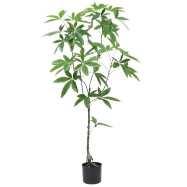 Imagem de SLGGPJBU Plantas Falsas Planta Artificial Fortune Tree Faux Indoor Floor Tree em Vaso de Plástico Preto para Sala de Estar Escritório Plantas Artificiais Interior Externo, A-150 cm