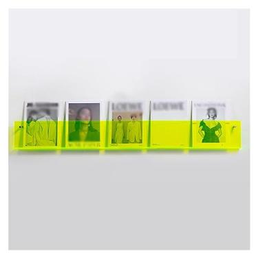 Imagem de Porta-revistas montado na parede, suporte de acrílico, suporte de folheto, estante de livros, suporte de exibição de literatura para loja de biblioteca de sala de espera (cor: verde, tamanho: 120 cm