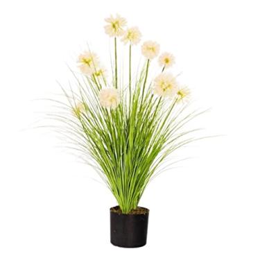 Imagem de SLGGPJBU Plantas falsas plantas artificiais de junco para uso externo e interno, árvores de plantas falsas em vaso para decoração de jardim de casa e escritório, presente plantas artificiais para uso