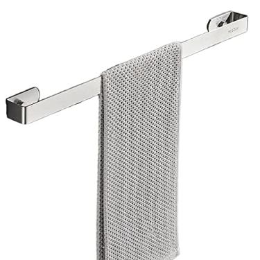 Imagem de 3FLQOOPP Toalheiros montados na parede, suporte de toalha de banheiro para banheiro chuveiro cozinha, trilho de barra de toalha de aço inoxidável de 30 cm-60 cm, acabamento polido (multicolorido