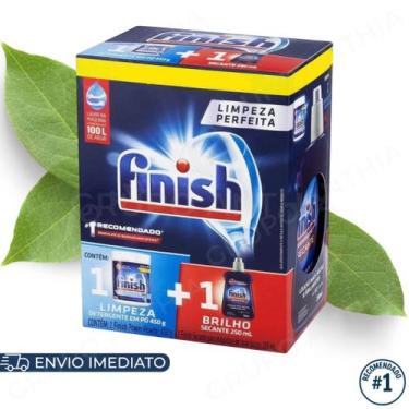 Imagem de Kit Finish Detergente em Pó 450g/1kg e Secante 250ml para Lava Louças 