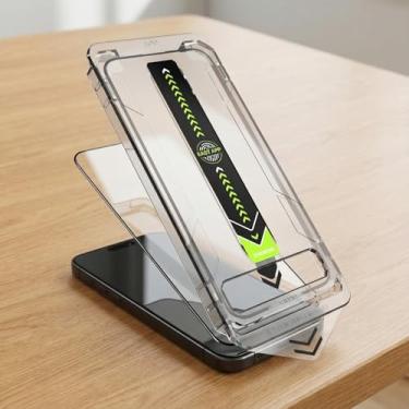 Imagem de Protetor de tela de privacidade de vidro temperado com alinhamento automático, filme antiespião anti-impressão digital sem bolhas para dispositivos móveis (17 pro Max)