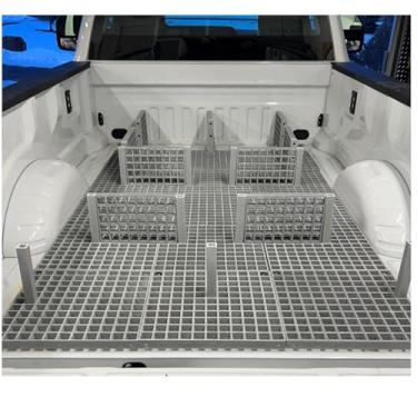 Imagem de Keyfit Tools Gridius-Maximus Organizador de cama de caminhão profissional de nível de empreiteiro sistema de carga divisor modular porta-malas SUV Trailer expansível armazenamento seguro cargas