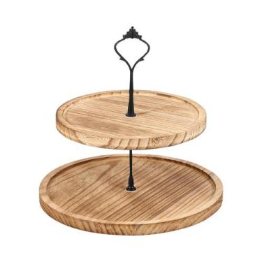 Imagem de Suporte De Cupcakes De Madeira De 3 Camadas, Expositor Redondo Para Bo