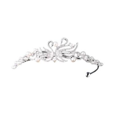 Imagem de Tiara De Noiva De Cristal Prateado Com Strass, Coroa De Princesa Para 