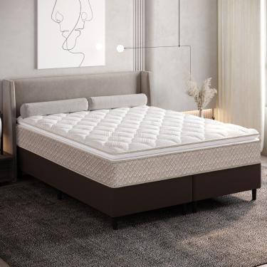 Imagem de Cama Box King 193cm D33 Pillow Premier Umaflex Base 2Cen - Bege/Marrom