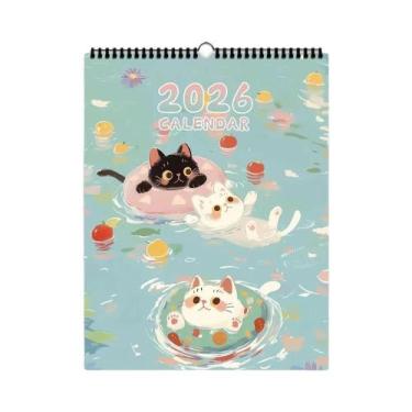 Imagem de Calendário De Parede Gato Preto Adorável 2026: 12 Designs Diferentes -