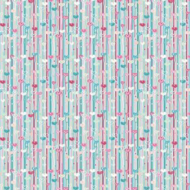 Imagem de Papel Parede Adesivo Linhas Corações Coloridos Teen Infantil