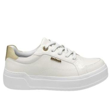 Imagem de Tênis Feminino Casual Em Couro Champagne Kolosh - Branco-Feminino