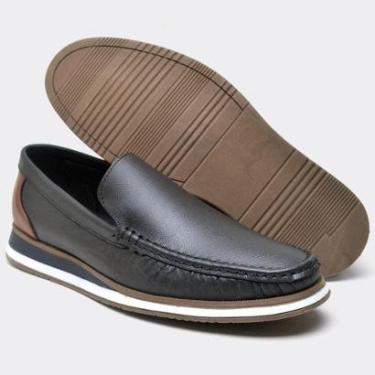 Imagem de Sapato Oxford Mocassim Masculino Couro Legitimo Social Casual Costurado-Masculino
