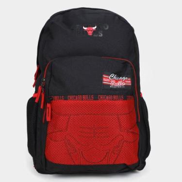 Imagem de Mochila NBA Chicago Bulls Legend Sestini 22 Litros, Preto, Vermelho, Ú