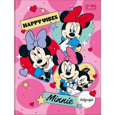 Imagem de Caderno Brochura Caligrafia Minnie Mouse 40 Folhas + Adesivos Capa Dur