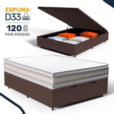 Imagem de Cama Box Baú com Colchão de Espuma D33 Double Face Territory Hellen Casal 138cm