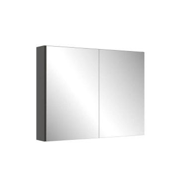 Imagem de Armário de Banheiro com Espelho 80cm 2 Portas Aurora Cor Grafite - FAEMA Móveis