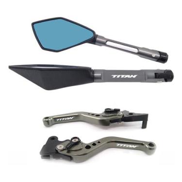 Imagem de Kit Manete Retrovisor Esportivo Titan 125 150 160 a disco - NoBrand, T