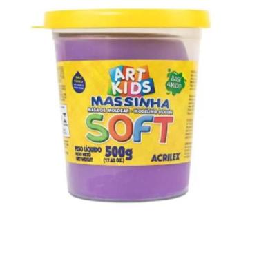 Imagem de Massinha Escolar De Modelar 500g Gramas Para Brincar - Acrilex, Violet