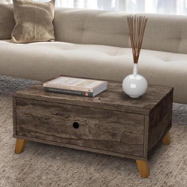 Imagem de Mesa de centro 1 gaveta moderna camboja castani - Casa Moderna Movelar