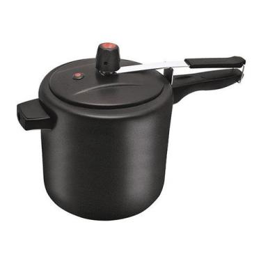 Imagem de Panela De Pressão Antiaderente Grande 7 Litros Preto Cozinha - QUALITE