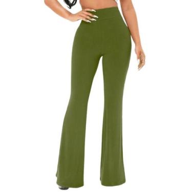 Imagem de Calça Flare Feminina Cintura Alta Boca de Sino Bailarina - LSA MODA, V