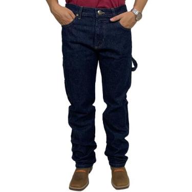 Imagem de Calca Azul Escura Jeans Carpinteiro 100% Algodao Pura Raca - Pura Raça