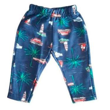 Imagem de Calça Moletom Infantil Menino Multicolor Quimby, Azul, P