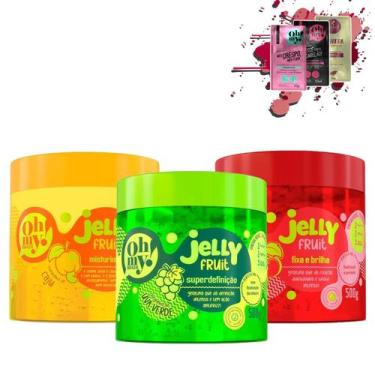 Imagem de Kit Jelly Fruit Oh My! Caju Cereja e Uva Verde 500gr
