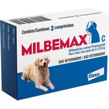 Imagem de Vermífugo Milbemax C para Cães de 5 a 25kg - Embalagem com 2 Comprimid