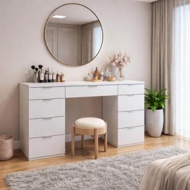 Imagem de Penteadeira sem Espelho 9 Gavetas Elegance Yescasa Branco