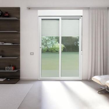 Imagem de Porta de PVC Integrada de Correr 230x150cm com 2 Vidros Lisos Temperad