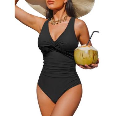 Imagem de Maiô Holipick Preto Modelador com Controle de Barriga Tamanho XXL